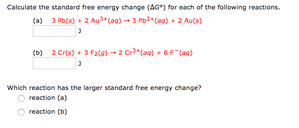 Solved Calculate the standard free energy change (AG°) for | Chegg.com