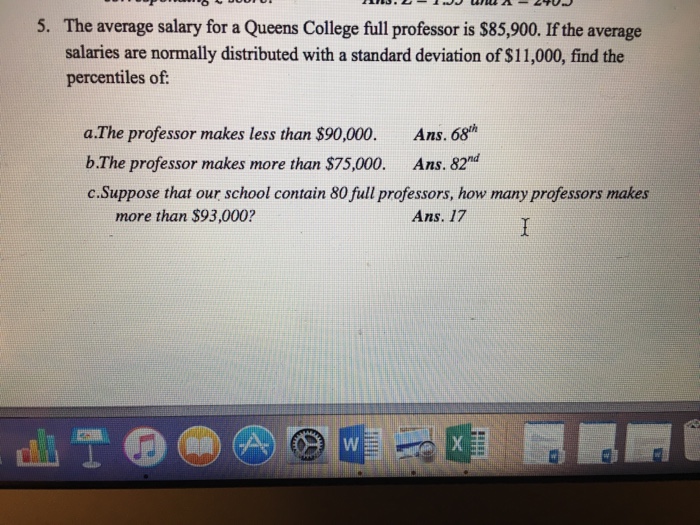 Solved The Average Salary For A Queens College Full | Chegg.com