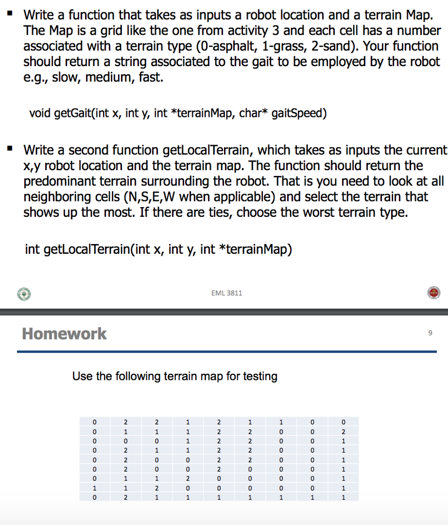 Solved Write a function that takes as inputs a robot | Chegg.com