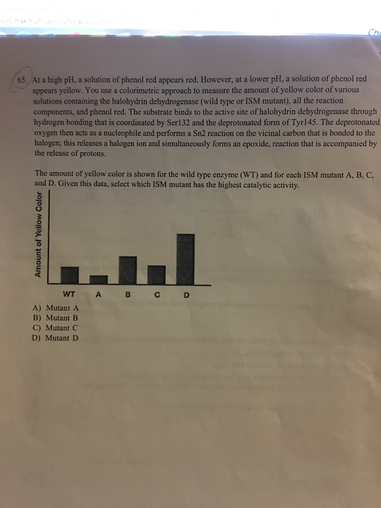 Solved At a high pH, a solution of phenol red appears red.