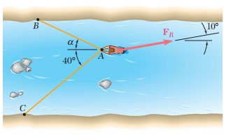 Solved Ropes AB and AC are thrown to a boater whose canoe | Chegg.com