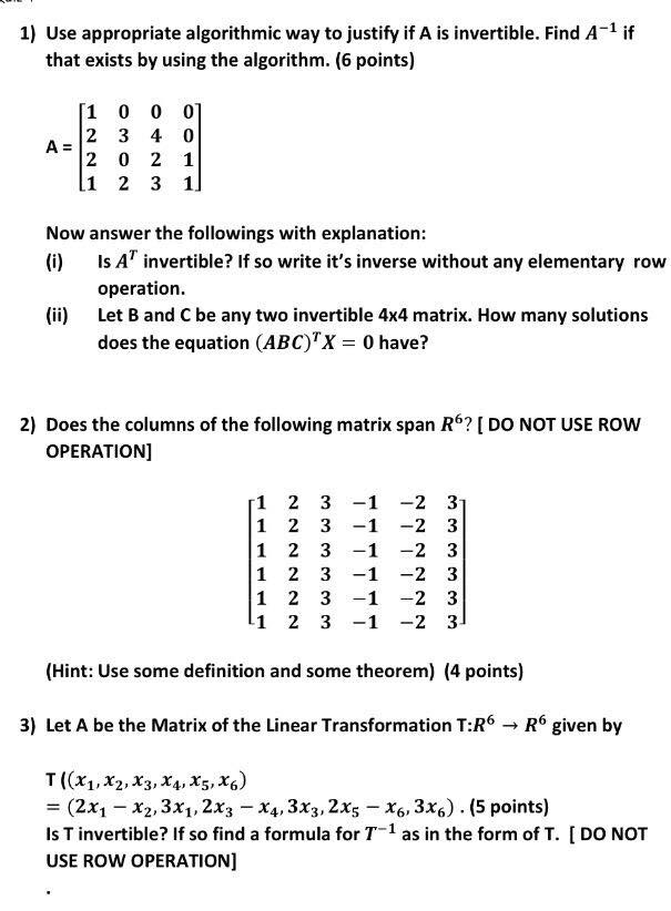 Solved Use appropriate algorithmic way to justify if A is | Chegg.com
