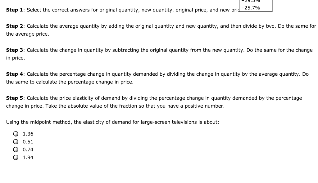 Using The Midpoint Method Solved 1. Using the midpoint method to calculate | Chegg.com