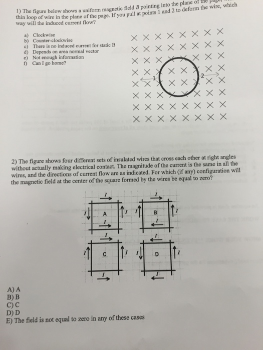 Solved The figure below shows a uniform magnetic field B | Chegg.com