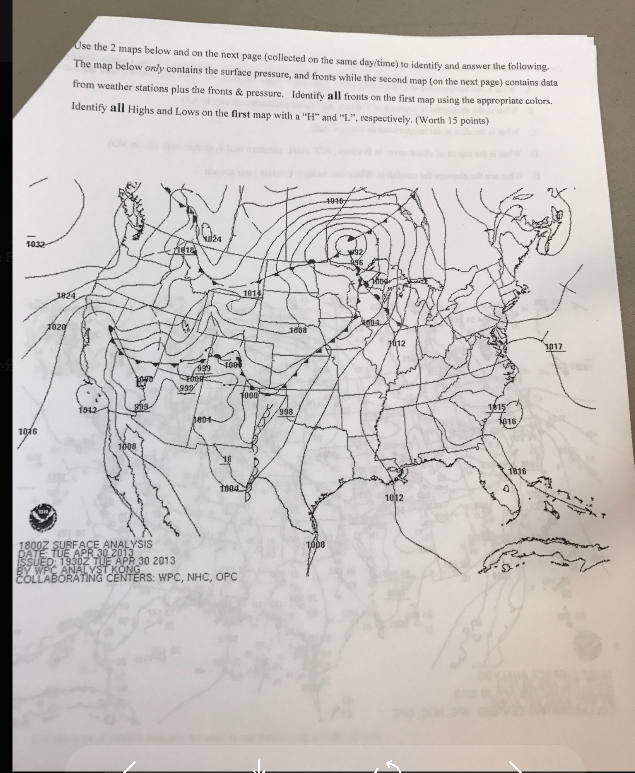 Solved Use The 2 Maps Below And On The Next Page (collected | Chegg.com