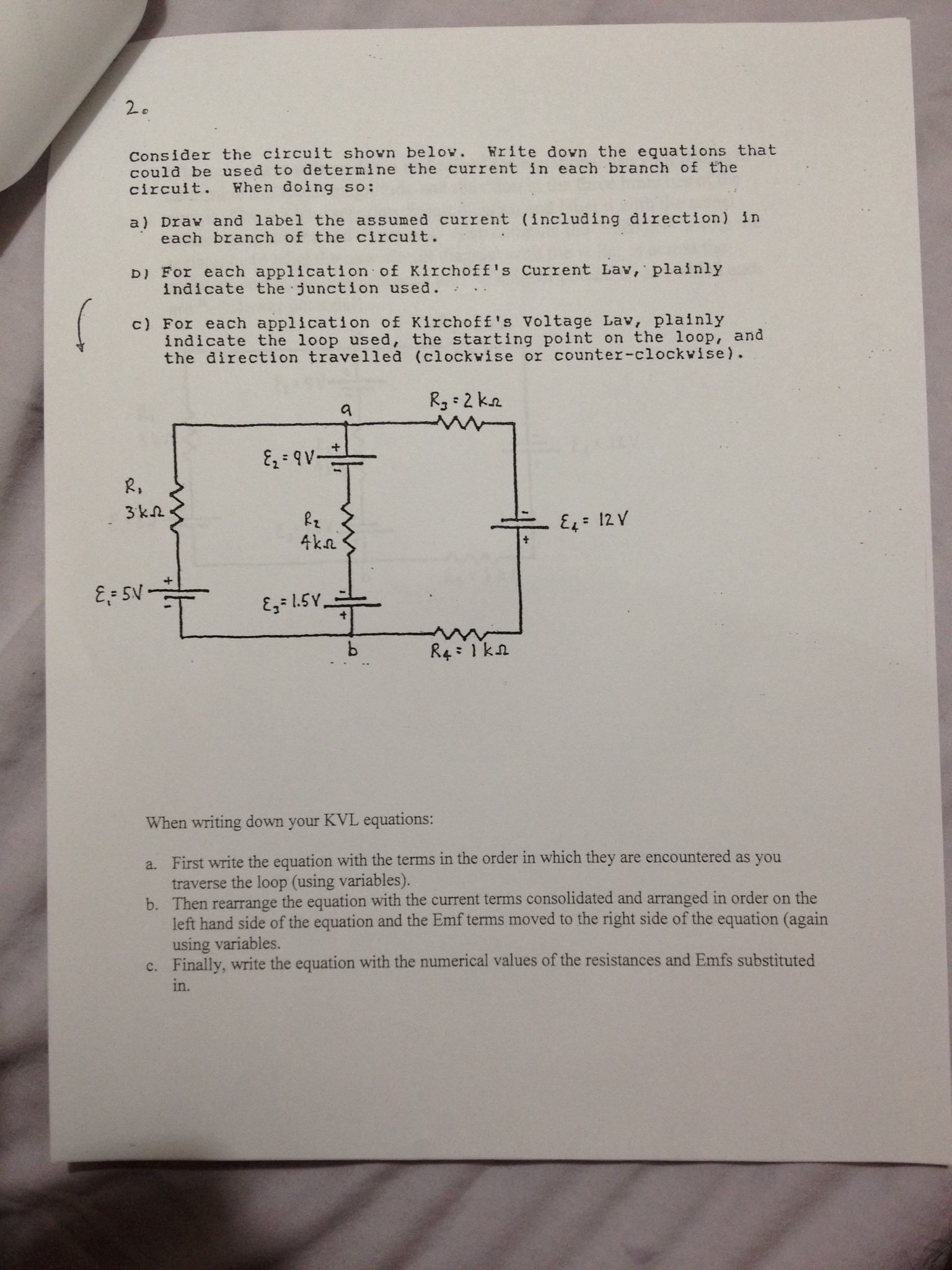 Solved consider the circuit shown below. Write down the | Chegg.com