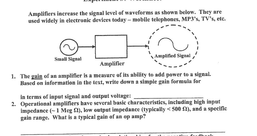 Solved Amplifiers increase the signal level of waveforms as