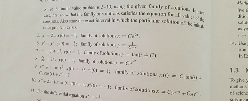 Solved Solve the initial value problems 5-10, using the | Chegg.com