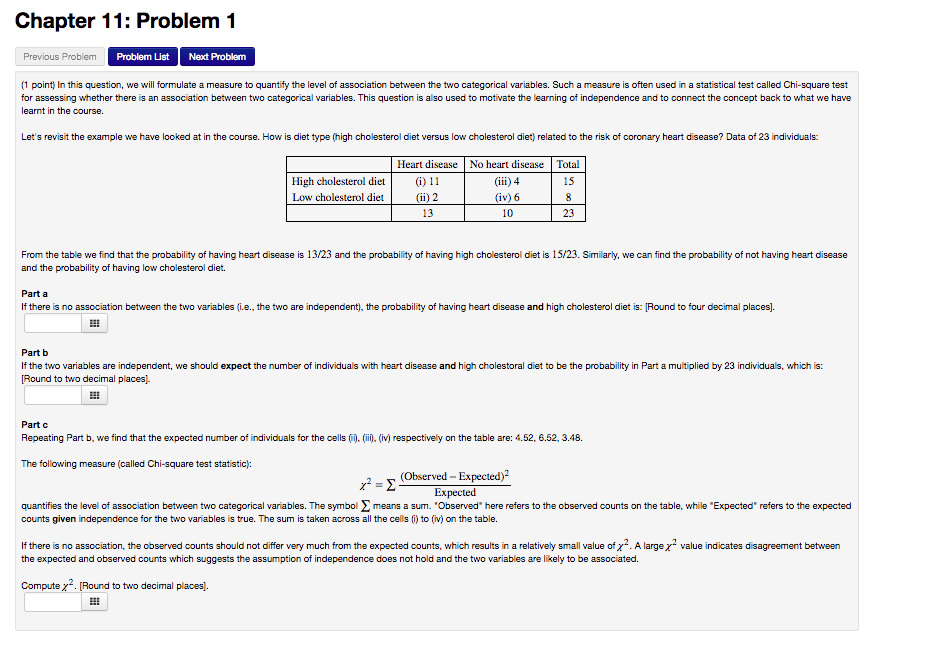 Solved Chapter 11: Problem 1 Previous Problem Problem List | Chegg.com
