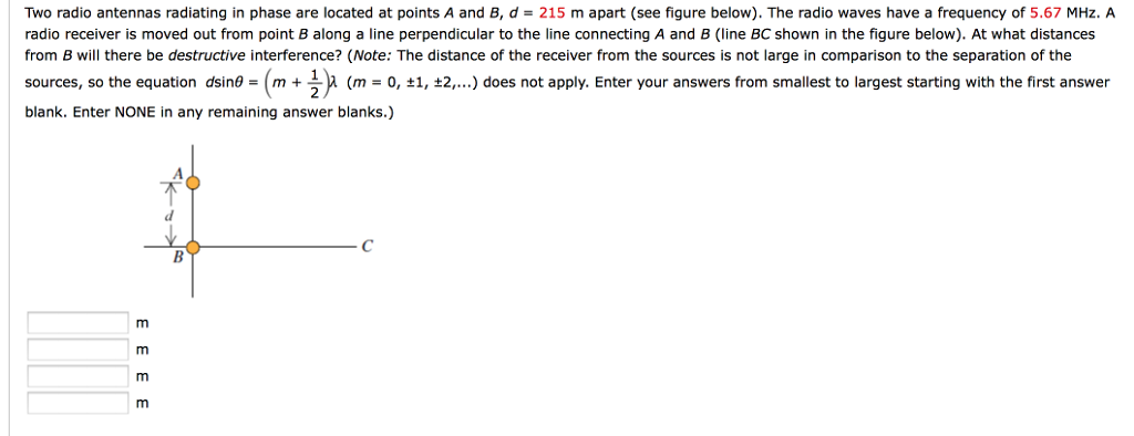 Solved Two radio antennas radiating in phase are located at | Chegg.com