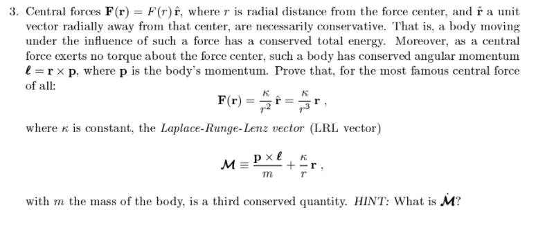 Solved Central forces F(r)=F(r) r cap, where r is radial | Chegg.com