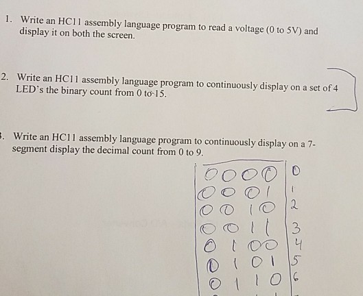 Solved Write an HC11 assembly language prograrn to read a | Chegg.com