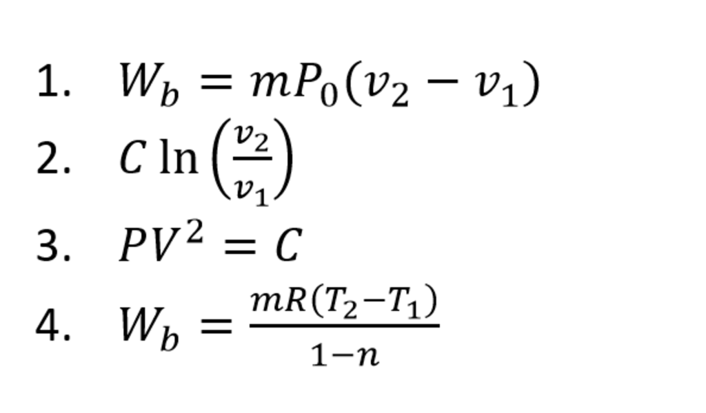 Solved Which equation expresses boundary work for an