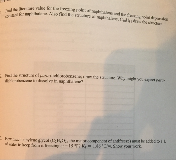 naphthalene freezing point depression experiment