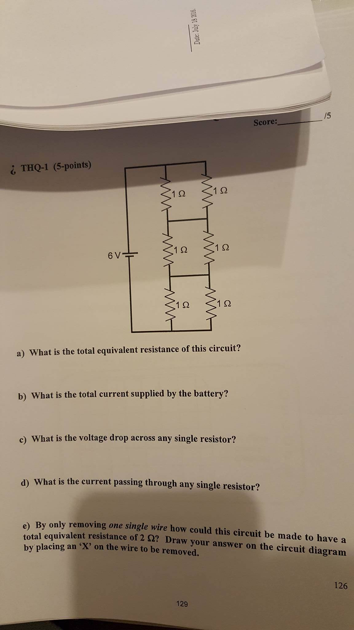 Solved What is the total equivalent resistance of this
