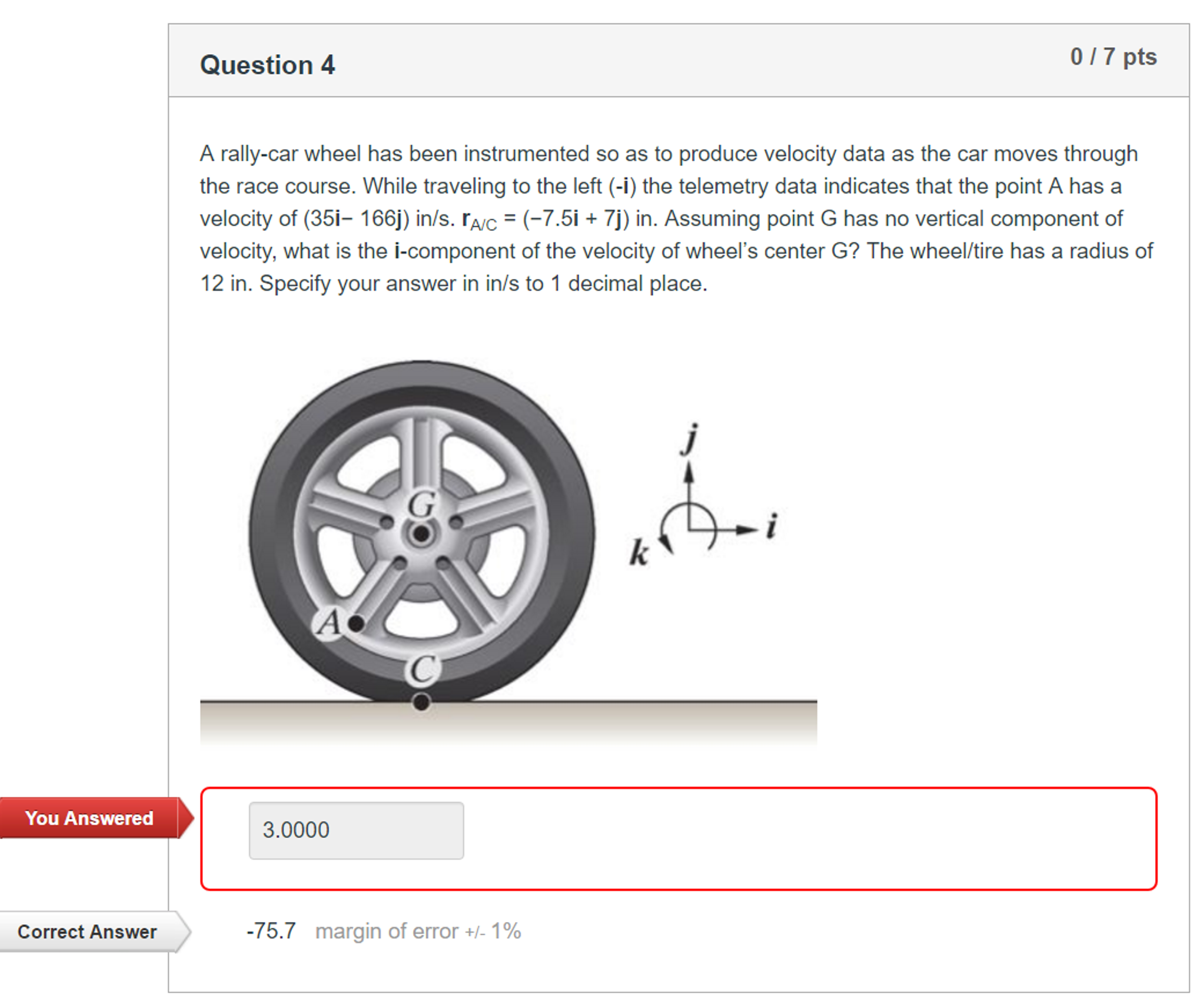 A rallycar wheel has been instrumented so as to