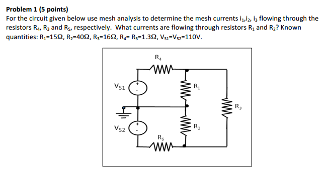 Solved For the circuit given below use mesh analysis to | Chegg.com