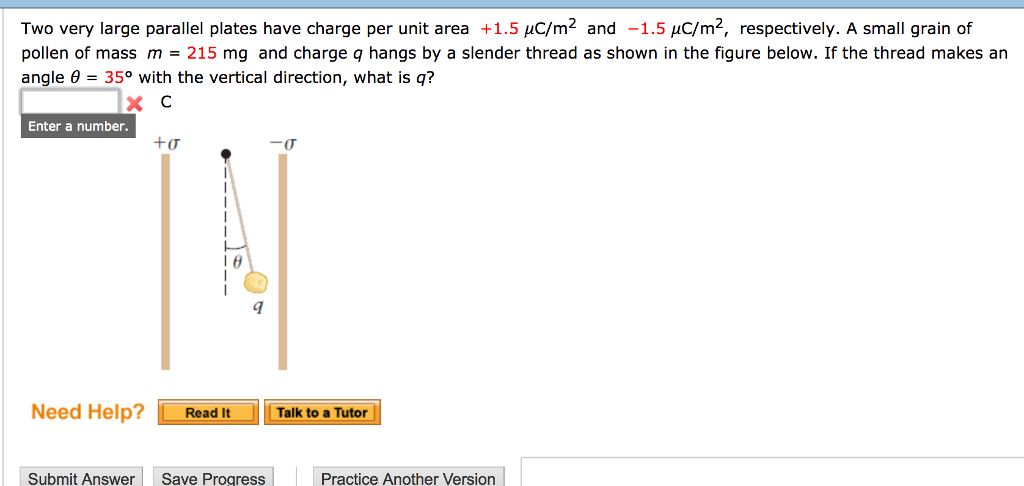 Solved Two very large parallel plates have charge per unit | Chegg.com