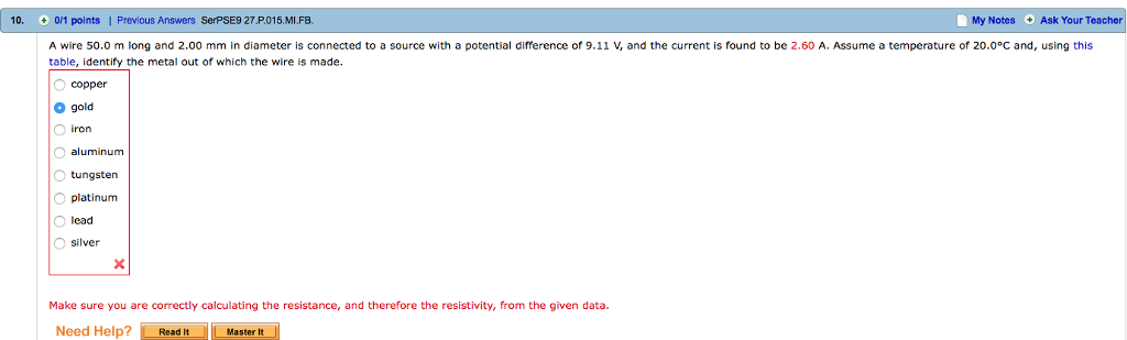 Solved 10 011 Points I Previous Answers SerPSE9 27 Chegg