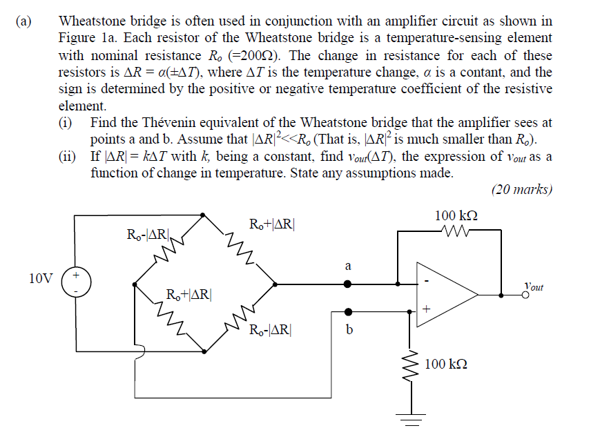 Solved (a) Wheatstone bridge is often used in conjunction | Chegg.com