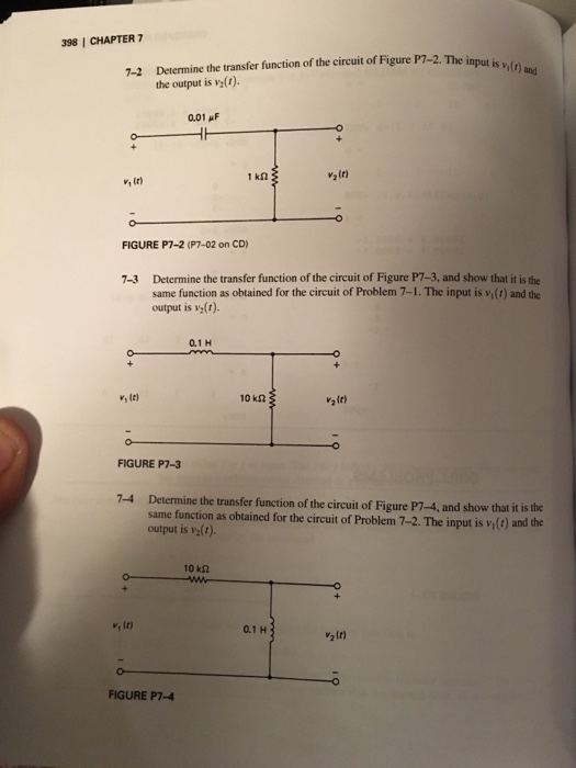 Solved Determine the transfer function of the circuit of | Chegg.com