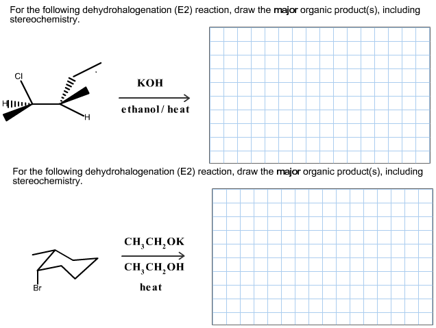 For the following dehydrohalogenation (E2) reactio