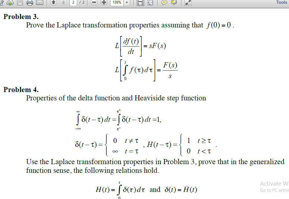 Solved Problem 3. Prove the Laplace transformation | Chegg.com