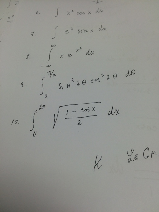 integration of cos^2xdx
