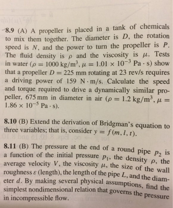 Solved A propeller is placed in a tank of chemicals to mix