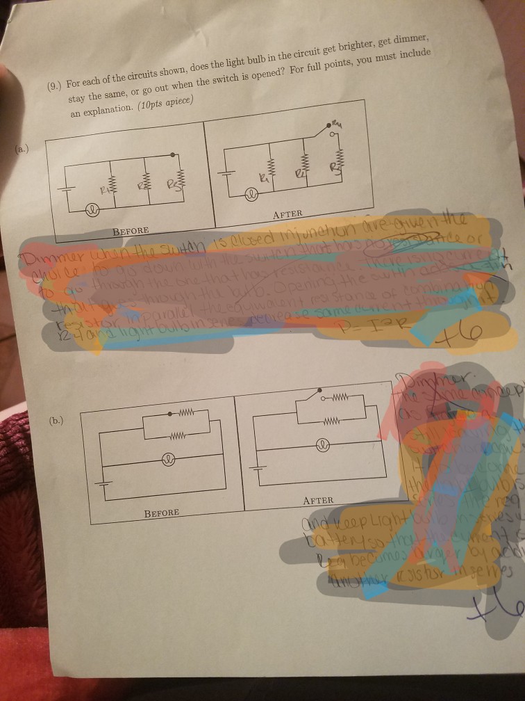 Solved does the light bulb in the circuit get brighter, get