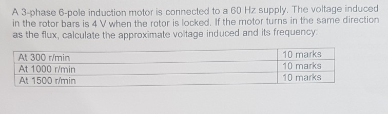 Solved A 3-phase 6-pole induction motor is connected to a 60 | Chegg.com