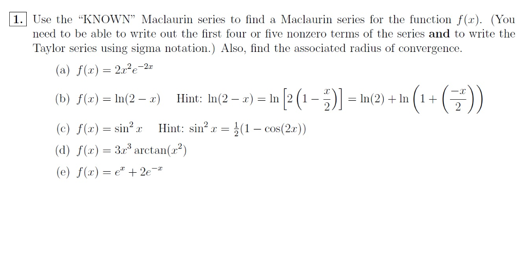 solved-use-the-known-maclaurin-series-to-find-a-maclaurin-chegg