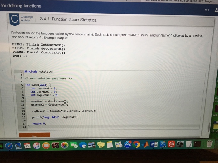 Solved Challenge Activity 3.3.3: Function definition: Volume | Chegg.com