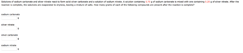 Solved Solutions of sodium carbonate and silver nitrate | Chegg.com