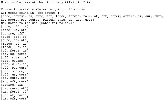 Solved Please help! I'm writing an anagram finder program | Chegg.com
