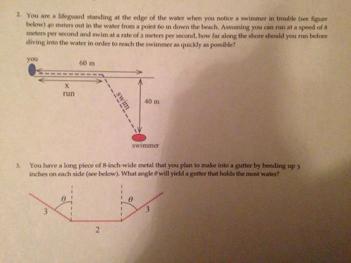 Solved you are a lifeguard standing at the edge of the water | Chegg.com