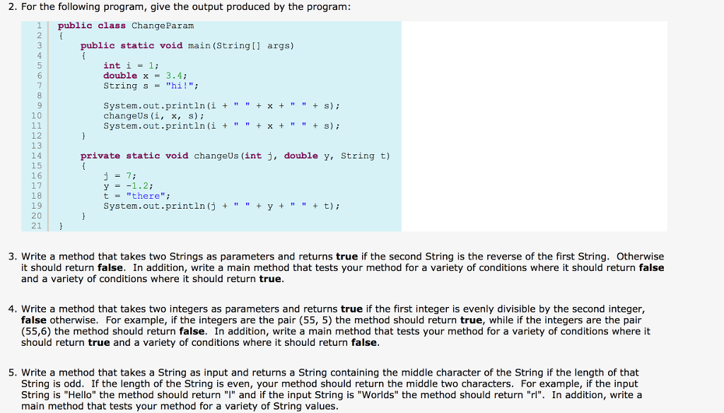 Solved 1. Consider the following program 1 public class | Chegg.com