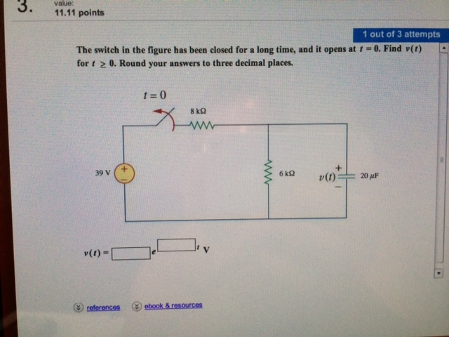 Solved The switch in the figure has been closed for a long | Chegg.com