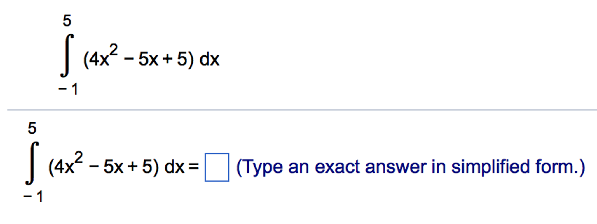 integration of 1 5 4x 3x 2 dx