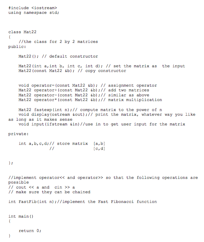 Solved In This Assignment, You Are Given The Cpp File | Chegg.com