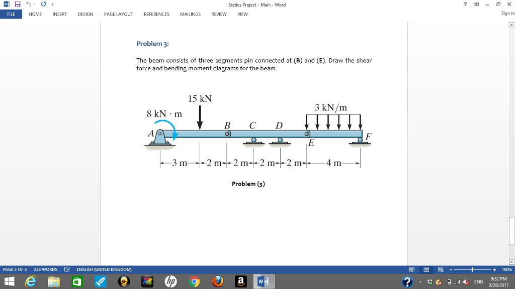 Solved The Beam Consists Of Three Segments Pin Connected At | Chegg.com