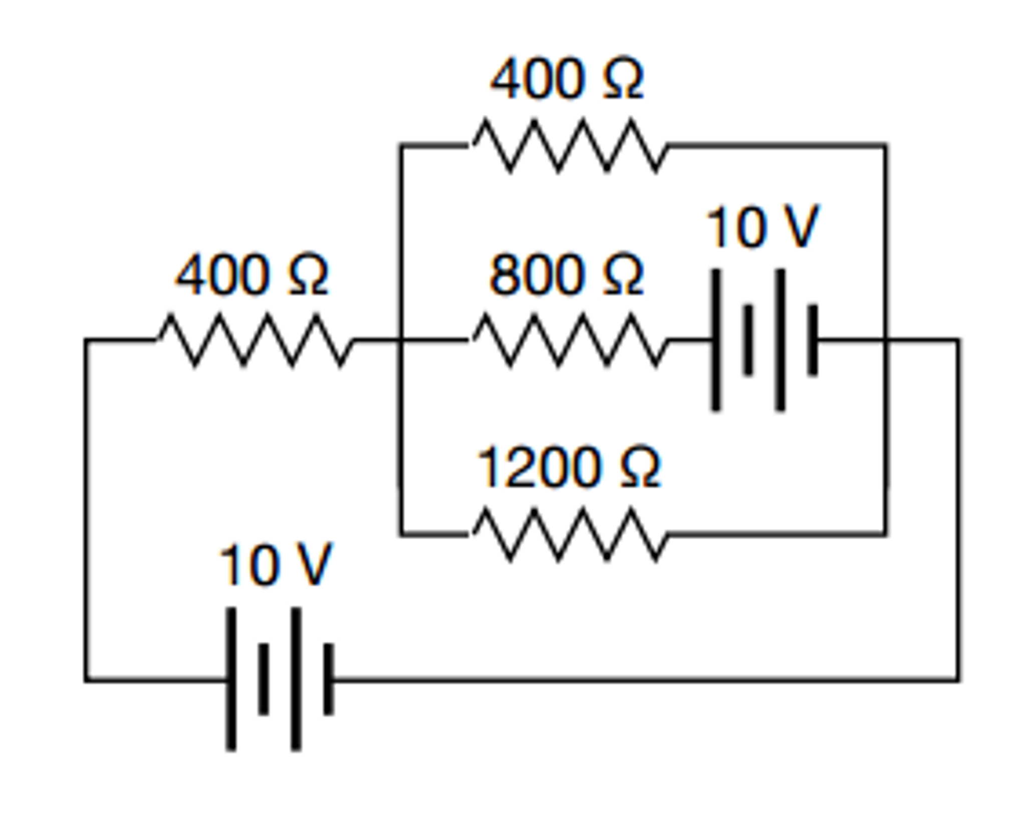 Solved Here is a resistor circuit with multiple batteries. | Chegg.com