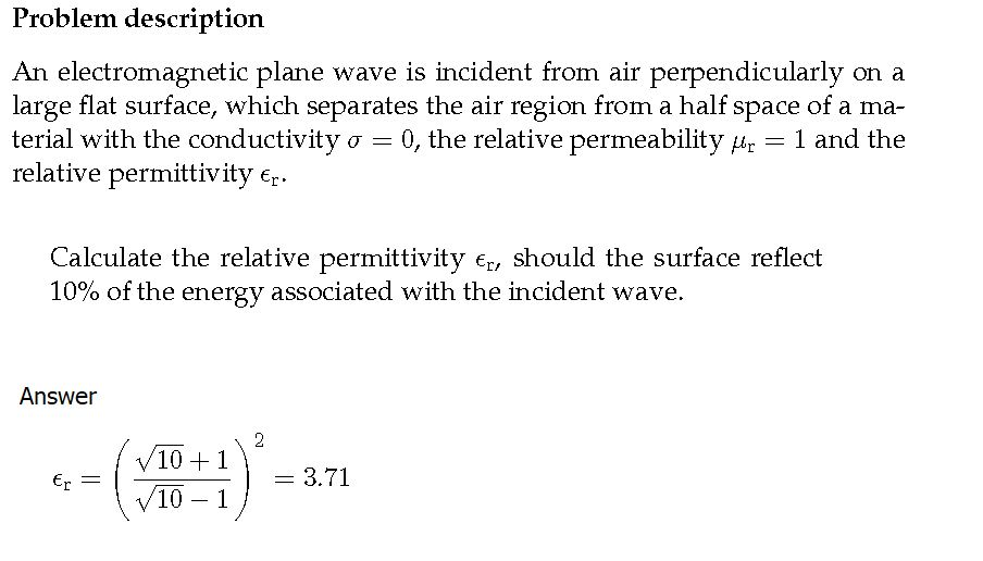 Solved An electromagnetic plane wave is incident from air | Chegg.com