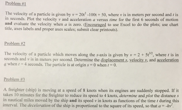 The velocity of a particle is given by v = 20t^2 - | Chegg.com