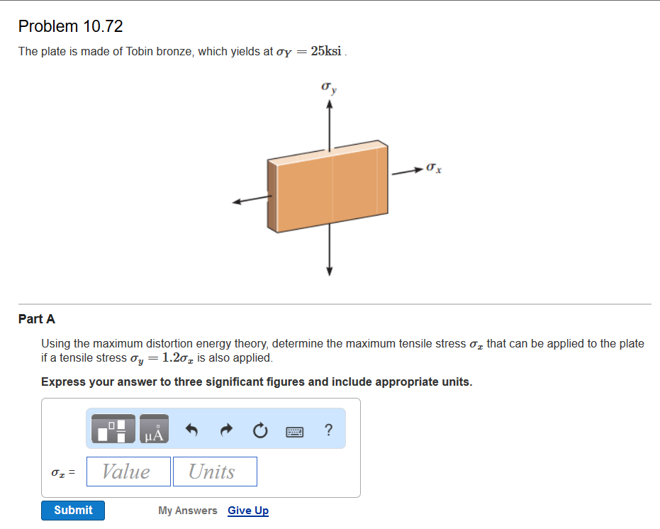 Solved The plate is made of Tobin bronze, which yields at
