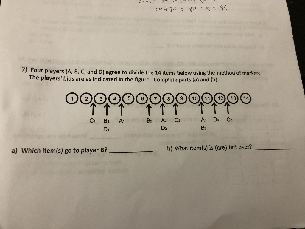 Solved 7) Four Players (A, B, C, And D) Agree To Divide The | Chegg.com