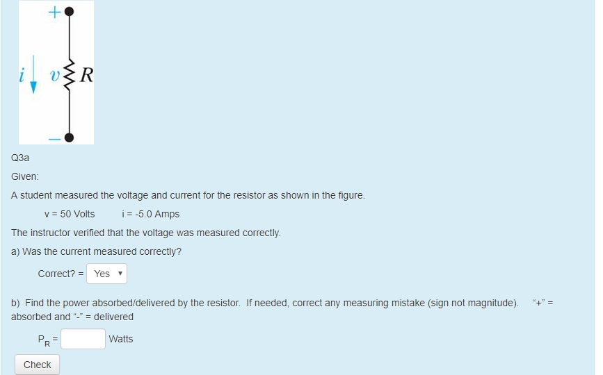 Solved Q3a Given A student measured the voltage and current | Chegg.com