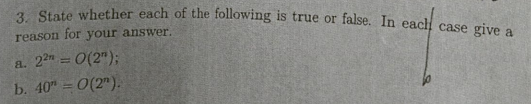 Solved State whether each of the following is true or false. | Chegg.com