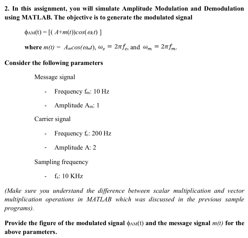 Solved 2. In this assignment, you will simulate Amplitude | Chegg.com
