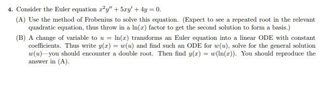 Solved 4. Consider the Euler equation z2y